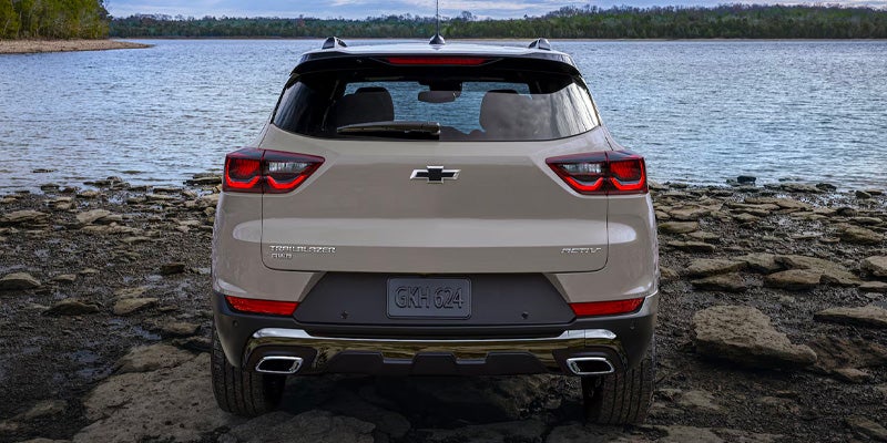 Rear of 2026 Chevrolet Trailblazer parked near water near Hillsdale, MI